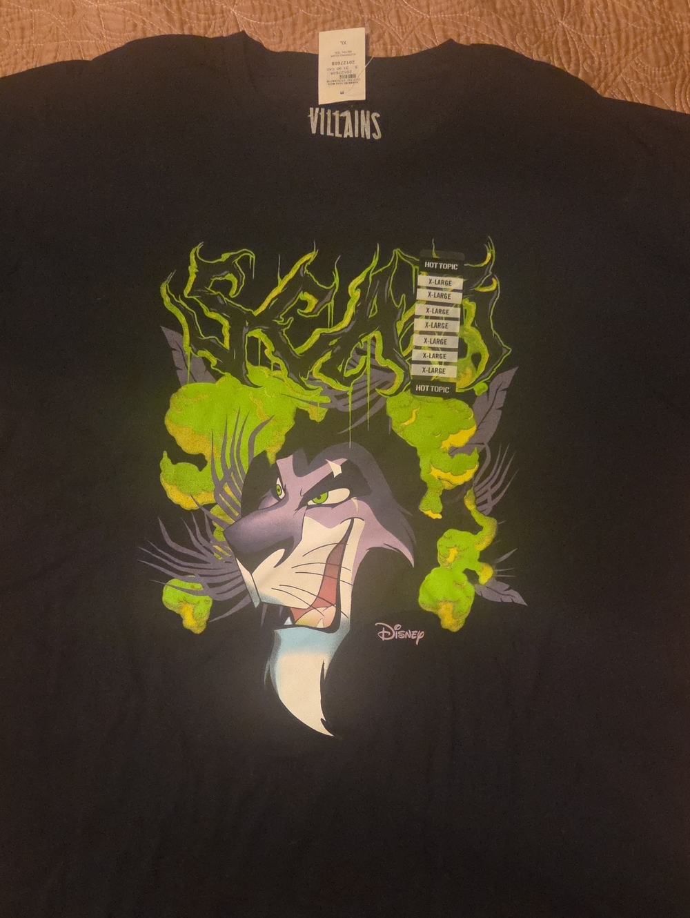 Disney Black Scar Villains (The Lion King) Graphic Tee with Green & Purple Art